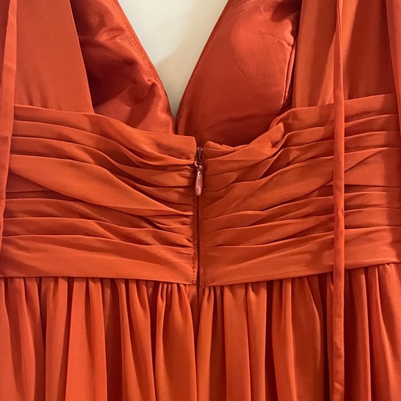 Azazie Long Sleeve Dress in Rust - Picture 5 of 6